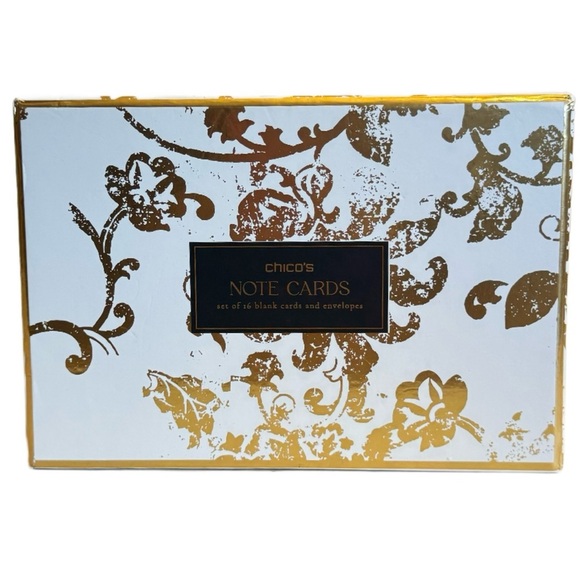 Chicos Blank Note Cards Embossed Logo Cards Envelopes Rose Smoke 16 Pack - Picture 3 of 16